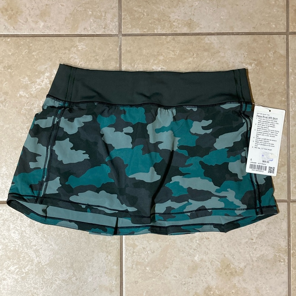 Lululemon Heritage Camouflage Pace Rival Skirt